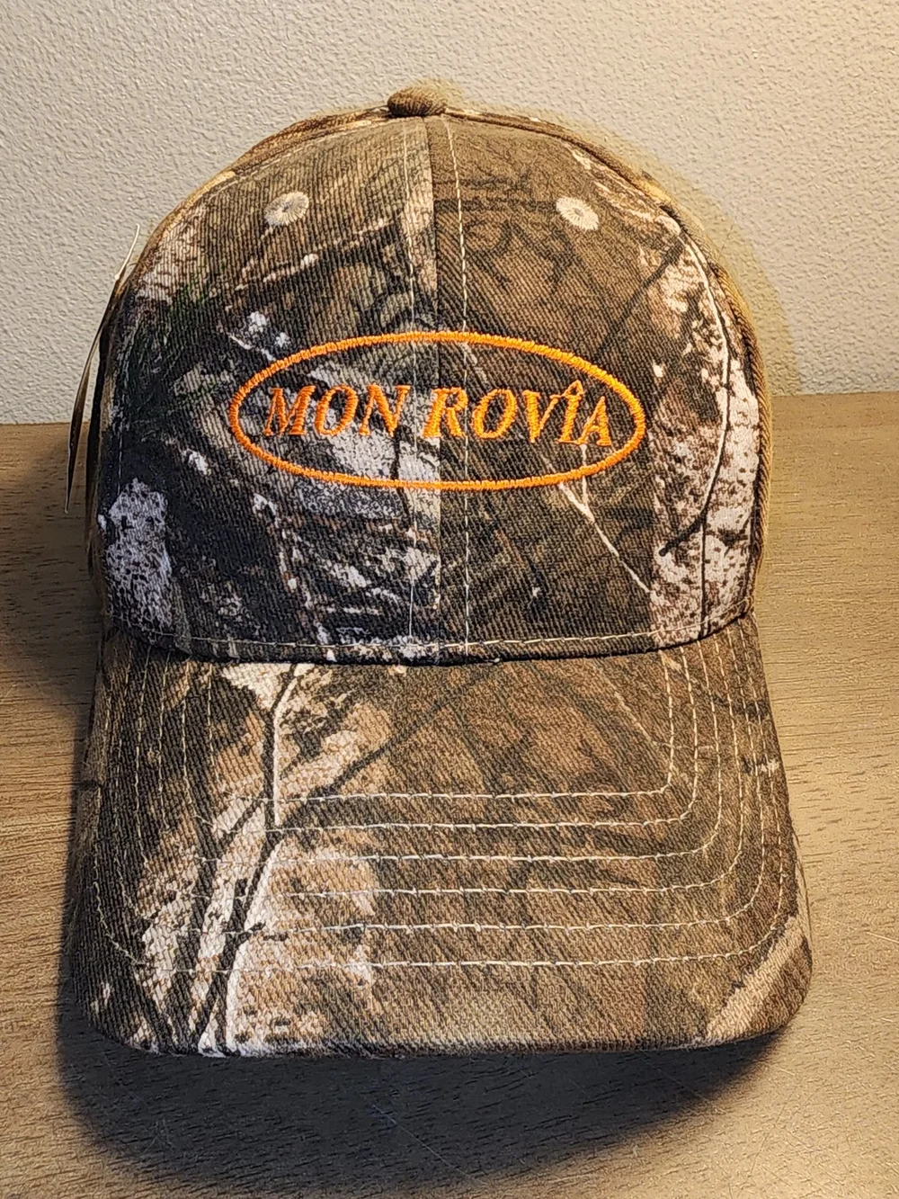 Realtree Camouflage Baseball Cap with Orange Embroidery